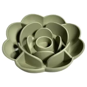 Silicone flower slow feeder bowl