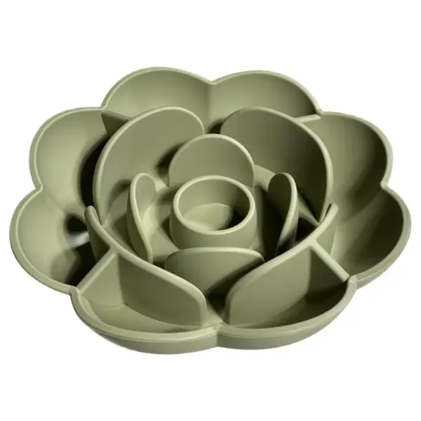 Silicone flower slow feeder bowl